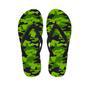 Lime Green Camo Print Men's Flip Flops