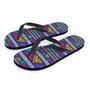 Multicolor Native Aztec Abstract Doodle Men's Flip Flops