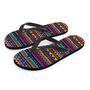 Multicolor Native Aztec Abstract Geometric Men's Flip Flops