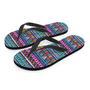 Multicolor Native Aztec Trippy Striped Men's Flip Flops