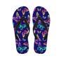 Neon Butterfly Print Men's Flip Flops