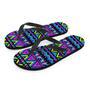 Neon Indian Aztec Doodle Men's Flip Flops