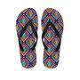 Neon Multicolor Ethic Aztec Grunge Print Men's Flip Flops