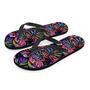 Neon Multicolor Palm Leaf Print Men's Flip Flops