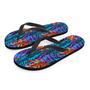 Neon Palm Leaf Tropical Print Men's Flip Flops