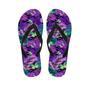 Neon Purple Tropical Palm Tree Butterfly Print Men's Flip Flops