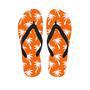 Orange Hawaiian Palm Tree Print Men's Flip Flops