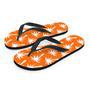 Orange Hawaiian Palm Tree Print Men's Flip Flops