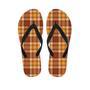 Orange Plaid Tartan Print Men's Flip Flops