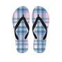 Pastel Blue And Pink Plaid Tartan Men's Flip Flops