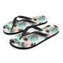 Pastel Palm Tree Hawaiian Print Men's Flip Flops