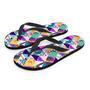 Patchwork Tropical Bird Print Men's Flip Flops