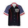 Patriotic American Flag Eagle Custom Bowling Hawaiian Shirt, Flag USA Bowling Hawaiian Shirt