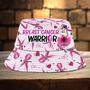 Personalized Breast Cancer Awareness Bucket Hat, Pretty in Pink Hat for Girl, Women