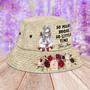 Personalized Floral Book Lovers Bucket Hat for Girl, Women, So Many Books So Little Time Library Hats