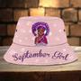 Personalized Headphone Teenager Girl Bucket Hat for Daughter, Girl, Custom Color of Skin Teenager Hat