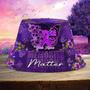 Personalized Purple Floral Butterfly Bucket Hat Memories Matter Awareness Gift for Women, Girl, Her