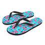 Pink And Blue Rose Floral Men's Flip Flops