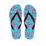 Pink And Blue Rose Floral Men's Flip Flops