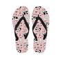 Pink Cow And Milk Print Men's Flip Flops