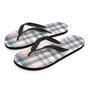 Pink Grey Plaid Tartan Men's Flip Flops