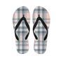 Pink Grey Plaid Tartan Men's Flip Flops