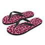 Pink Leopard Print Men's Flip Flops