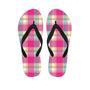 Pink Plaid Tartan Print Men's Flip Flops