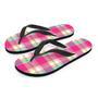 Pink Plaid Tartan Print Men's Flip Flops