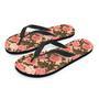 Pink Rose Floral Men's Flip Flops