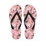 Pink Rose Floral Print Men's Flip Flops