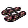 Pink Rose Print Men's Flip Flops