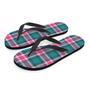 Pink Teal Plaid Tartan Men's Flip Flops