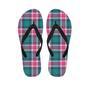 Pink Teal Plaid Tartan Men's Flip Flops