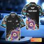 Pool 8 Ball Black Blue Watercolor Hawaiian Shirt For Billiard Player, Billiard team shirt, Billiard player