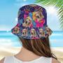 Prismatic Lavender Hawaiian Custom Dog Photo Bucket Hat for Dog Lovers, Boy, Girls