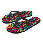 Psychedelic Geometric Print Men's Flip Flops