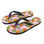 Purple Neon Pineapple Hawaiian Print Men's Flip Flops