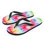 Rainbow Tie Dye Print Men's Flip Flops