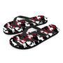 Red And Black Camouflage Print Men's Flip Flops