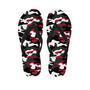 Red And Black Camouflage Print Men's Flip Flops