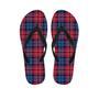 Red And Blue Plaid Tartan Men's Flip Flops