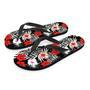 Red And White Hibiscus Flowers Hawaiian Print Men's Flip Flops