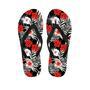 Red And White Hibiscus Flowers Hawaiian Print Men's Flip Flops