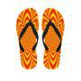 Red And Yellow Abstract Optical Illusion Men's Flip Flops