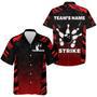 Red Camo Hawaiian Bowling Shirt For Men Custom Name Team Name Bowling Hawaiian Strike Bowling Shirt