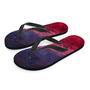 Red Cosmic Galaxy Space Men's Flip Flops