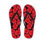 Red Hibiscus Flower Hawaiian Print Men's Flip Flops