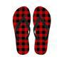 Red Plaid Men's Flip Flops