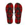 Red Plaid Tartan Men's Flip Flops